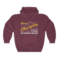 Thumbnail for Printify Hoodie Maroon / S Live like a Champion