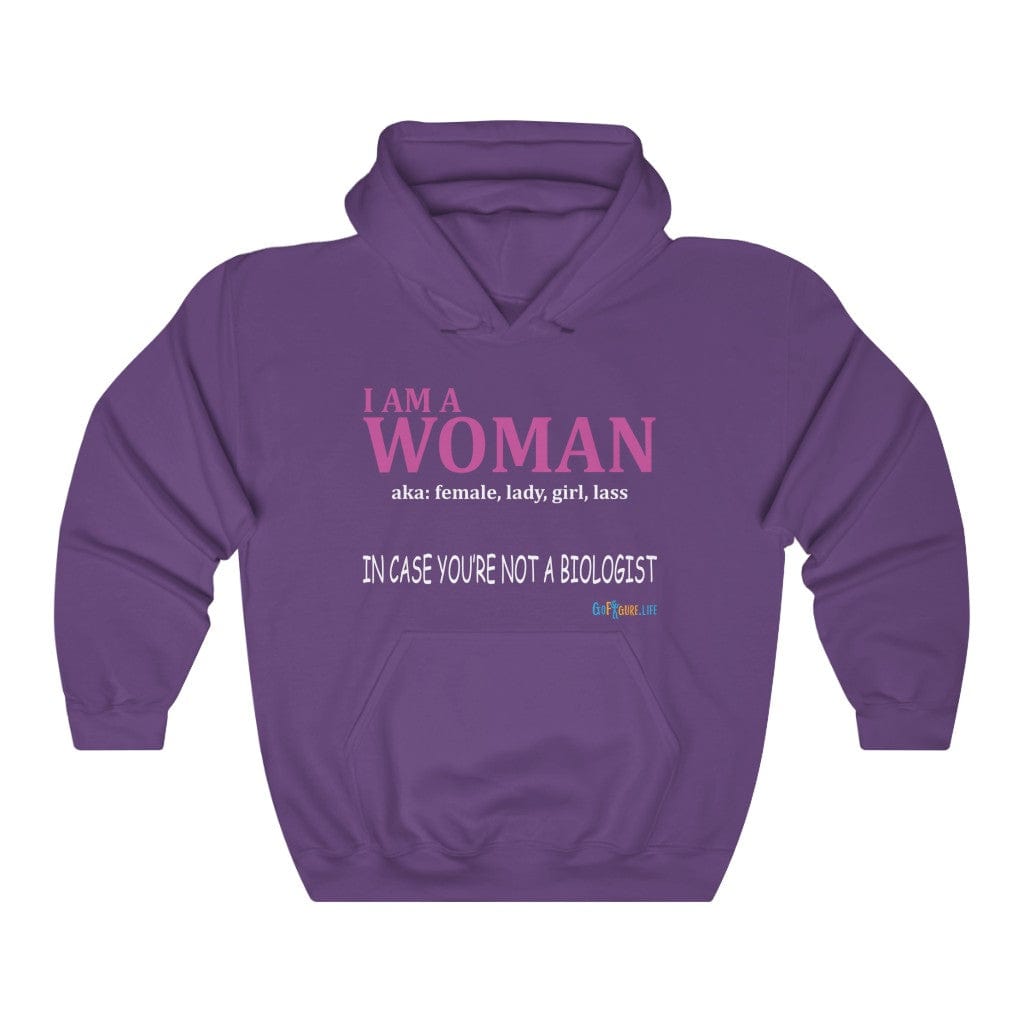 Printify Hoodie Purple / S I am a Woman - simple