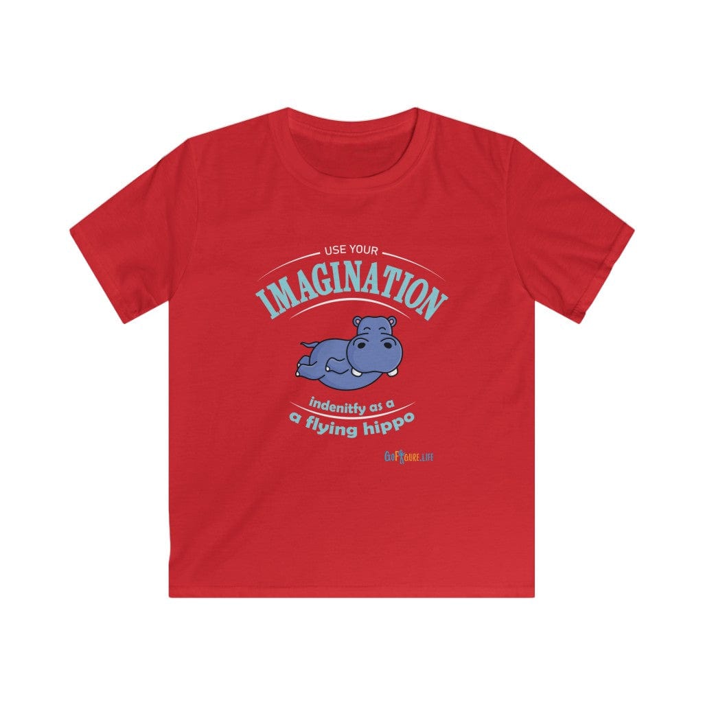 Printify Kids clothes XS / Red Identify as a flying hippo