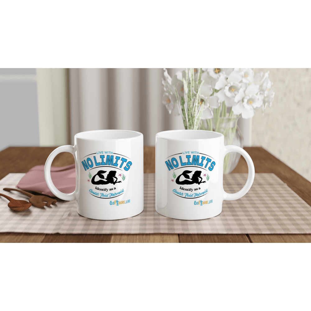 Gelato Mugs White 11oz Ceramic Mug No Limits Mermaid Mug