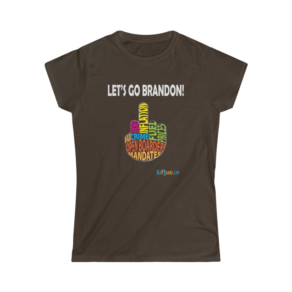 Printify T-Shirt Dark Chocolate / XL Women's - Let’s go Brandon!