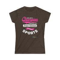 Thumbnail for Printify T-Shirt Dark Chocolate / XL Women's - Live Like a Champion 2