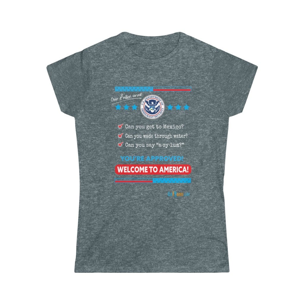 Printify T-Shirt Dark Heather / L Women's - Welcome to America