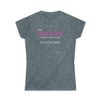 Thumbnail for Printify T-Shirt Dark Heather / S Women's - I am a Woman - simple