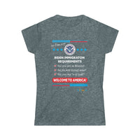 Thumbnail for Printify T-Shirt Dark Heather / S Women's - Immigration Requirements