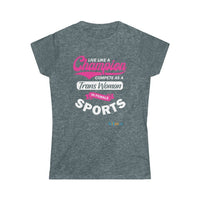 Thumbnail for Printify T-Shirt Dark Heather / S Women's - Live Like a Champion 2