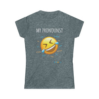 Thumbnail for Printify T-Shirt Dark Heather / S Women's - Pronouns are Funny