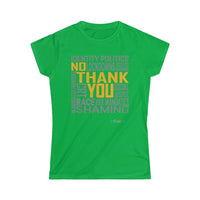 Thumbnail for Printify T-Shirt Irish Green / S Women's - No Thank You