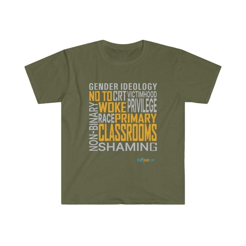 Printify T-Shirt Military Green / S NO to Woke Classrooms
