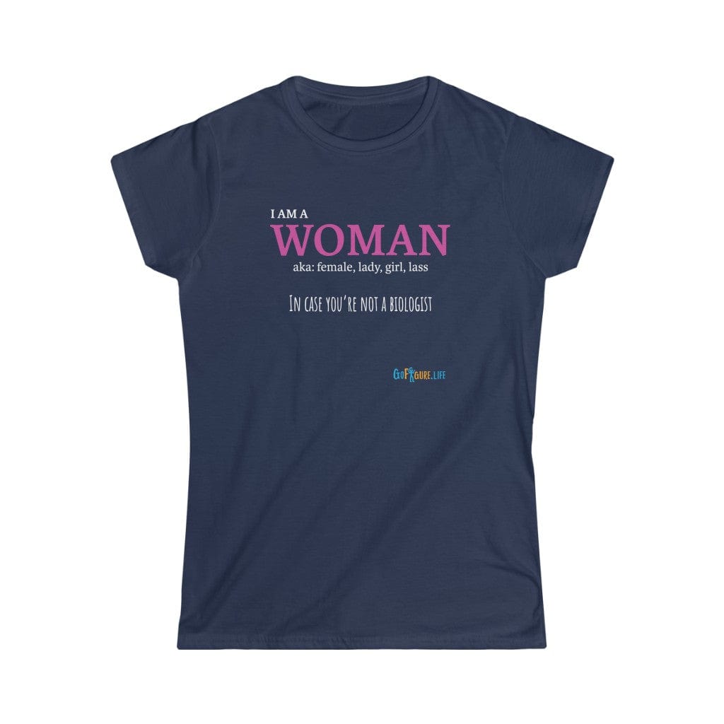 Printify T-Shirt Navy / S Women's - I am a Woman - simple