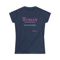 Thumbnail for Printify T-Shirt Navy / S Women's - I am a Woman - simple