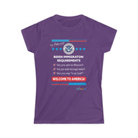 Thumbnail for Printify T-Shirt Purple / S Women's - Immigration Requirements