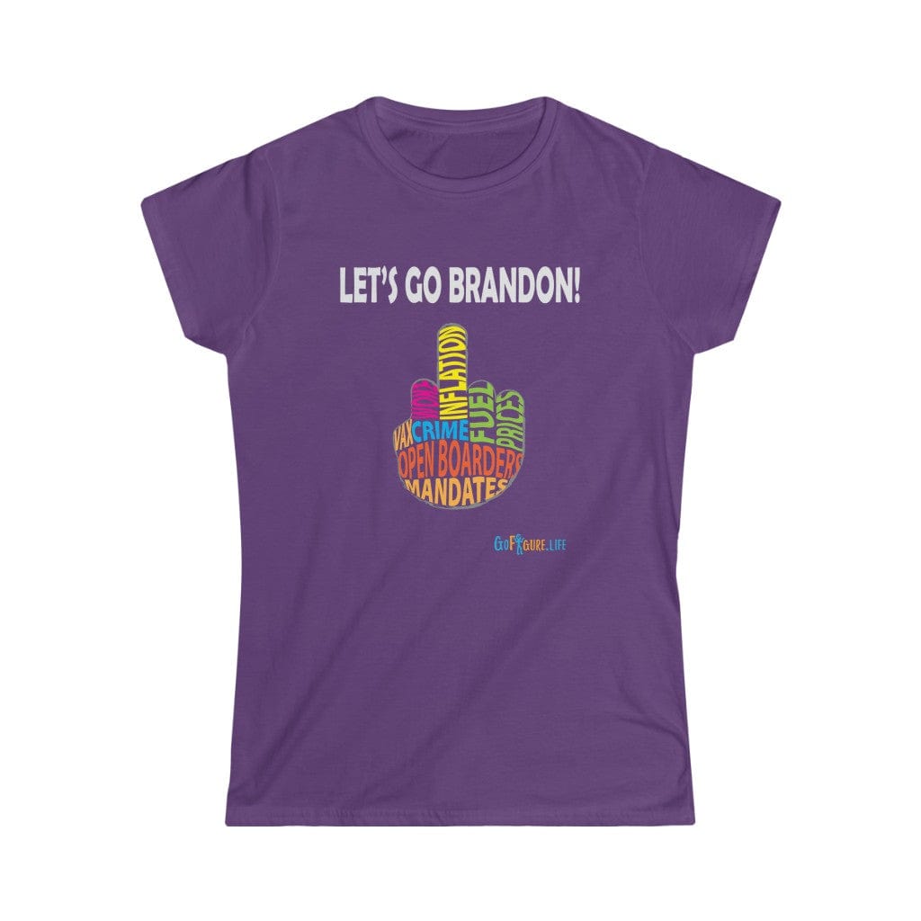 Printify T-Shirt Purple / S Women's - Let’s go Brandon!