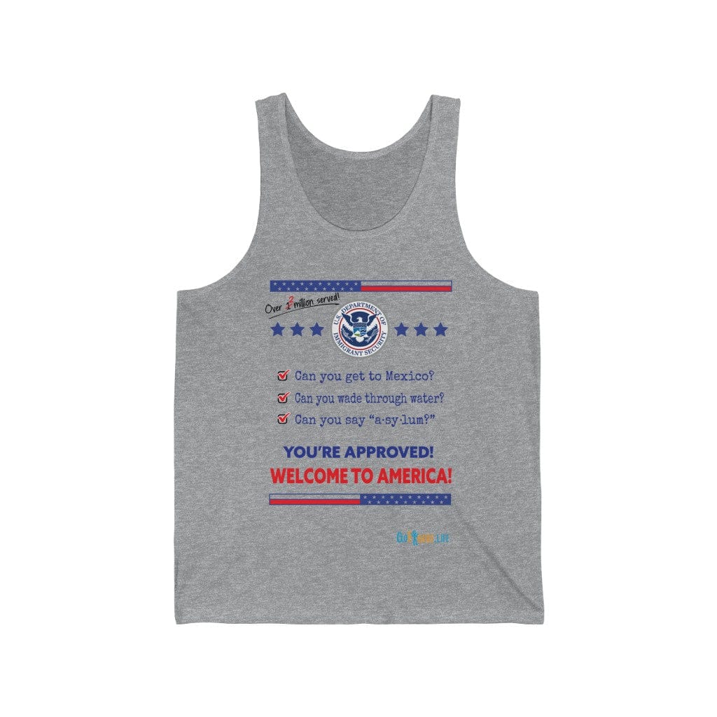 Printify Tank Top XS / Athletic Heather Welcome to America