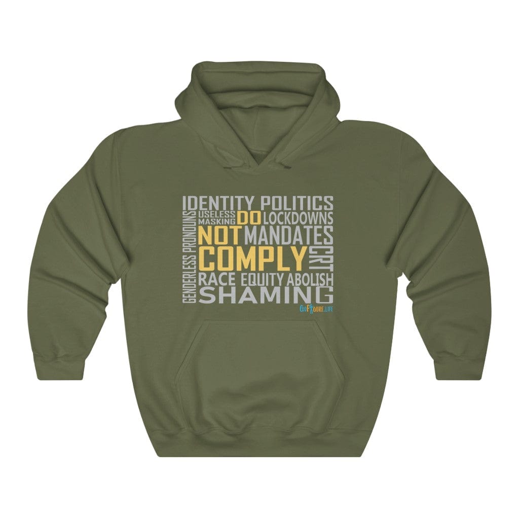 Printify Hoodie Military Green / S Do Not Comply