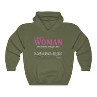 Thumbnail for Printify Hoodie Military Green / S I am a Woman - simple