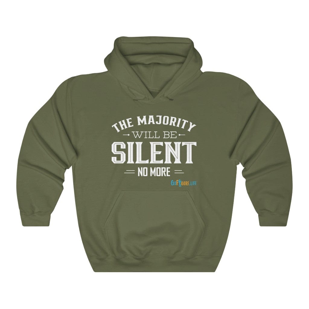 Printify Hoodie Military Green / S Silent No More