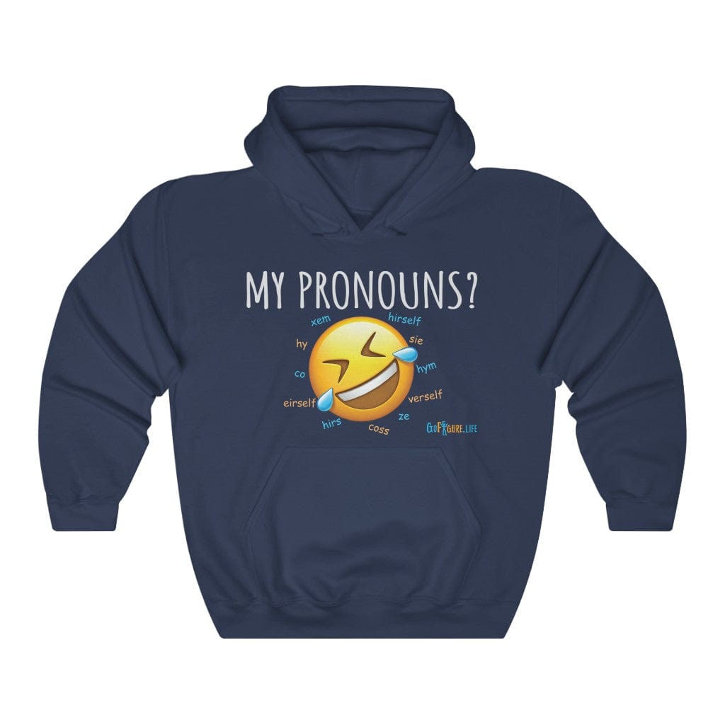 Printify Hoodie Navy / S Pronouns are Funny