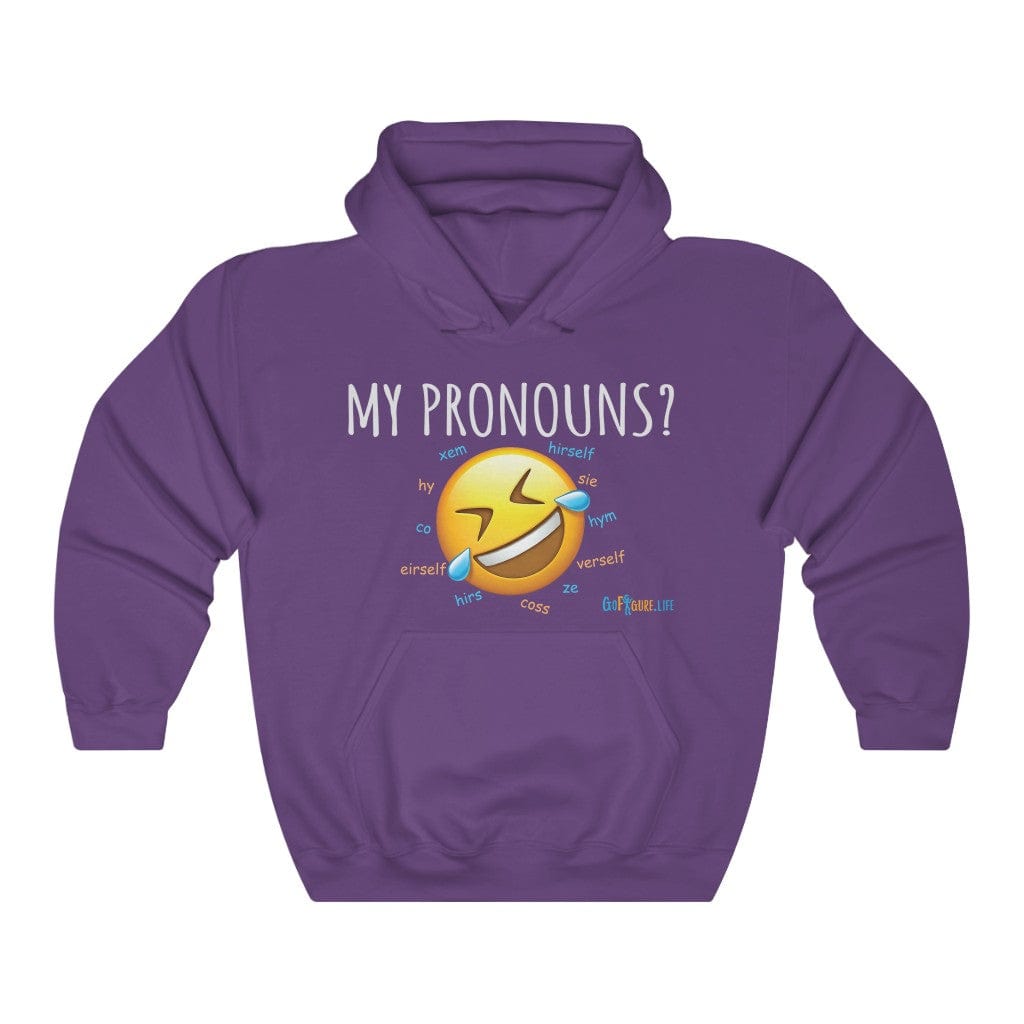 Printify Hoodie Purple / S Pronouns are Funny
