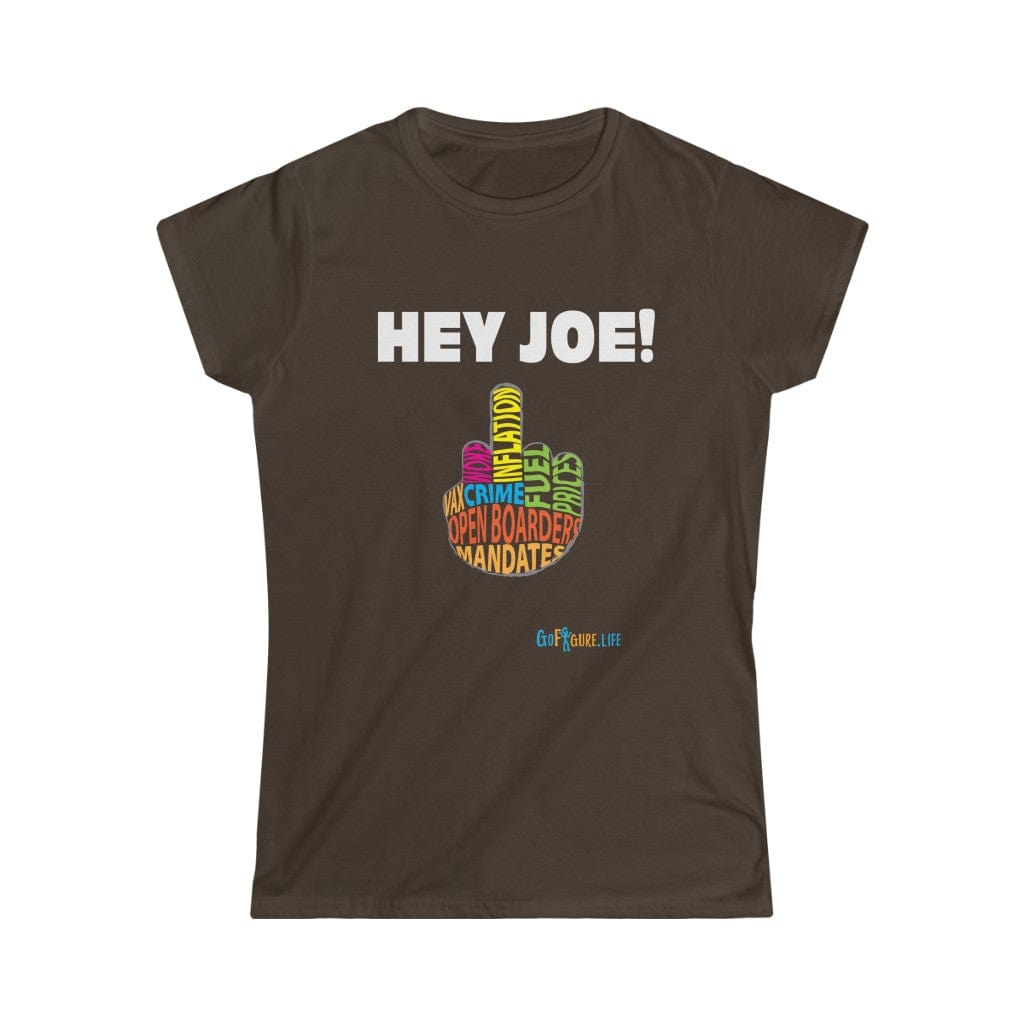 Printify T-Shirt Dark Chocolate / XL Women's - Hey Joe Middle Finger