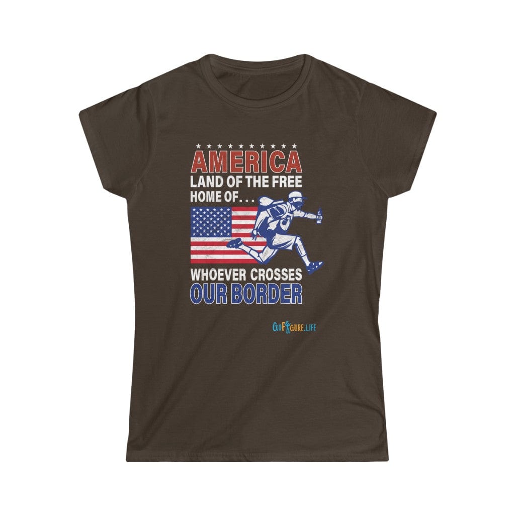 Printify T-Shirt Dark Chocolate / XL Women's - Land of the Free