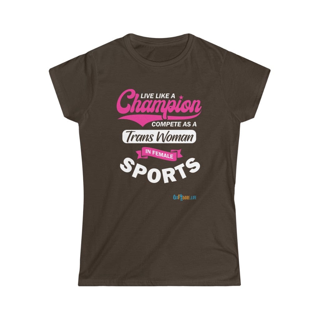 Printify T-Shirt Dark Chocolate / XL Women's - Live Like a Champion 2