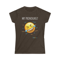 Thumbnail for Printify T-Shirt Dark Chocolate / XL Women's - Pronouns are Funny