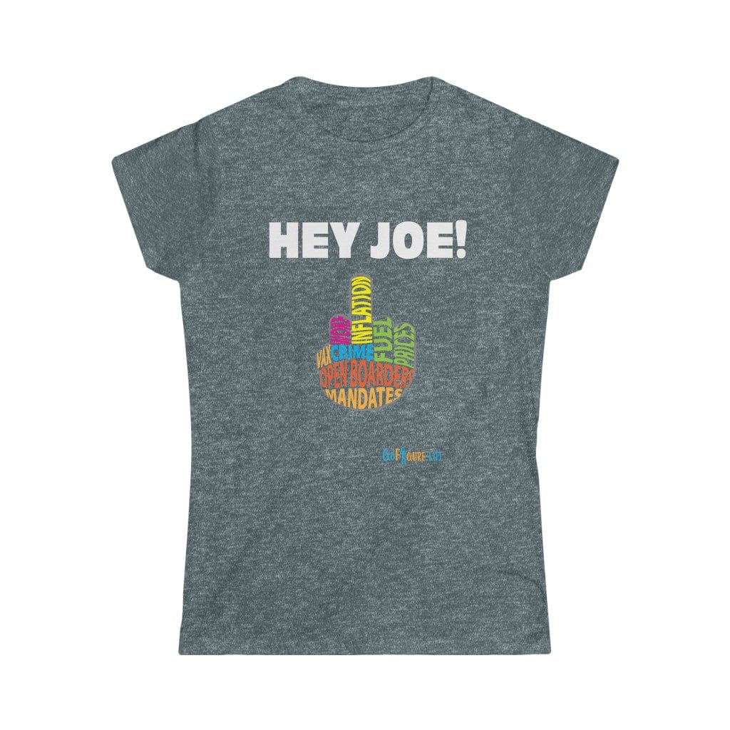 Printify T-Shirt Dark Heather / L Women's - Hey Joe Middle Finger