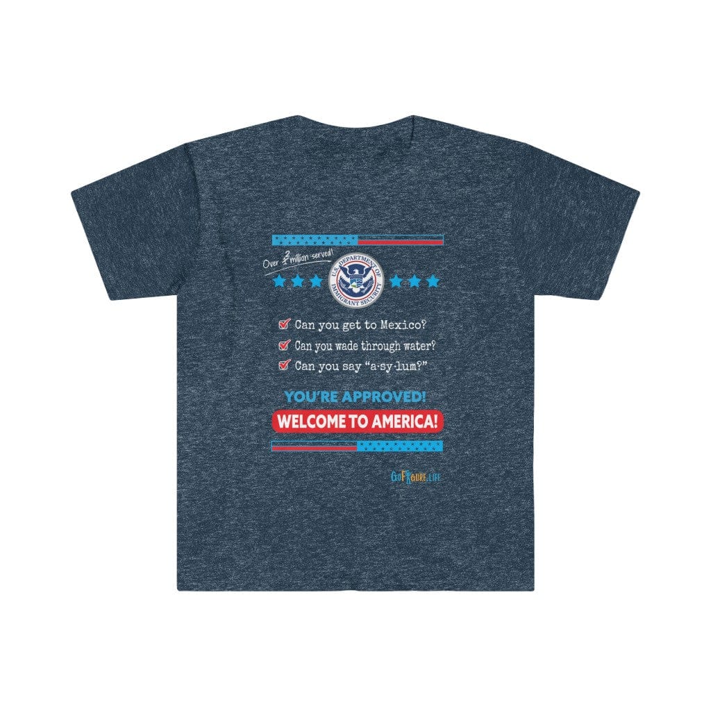 Printify T-Shirt Heather Navy / L Welcome to America