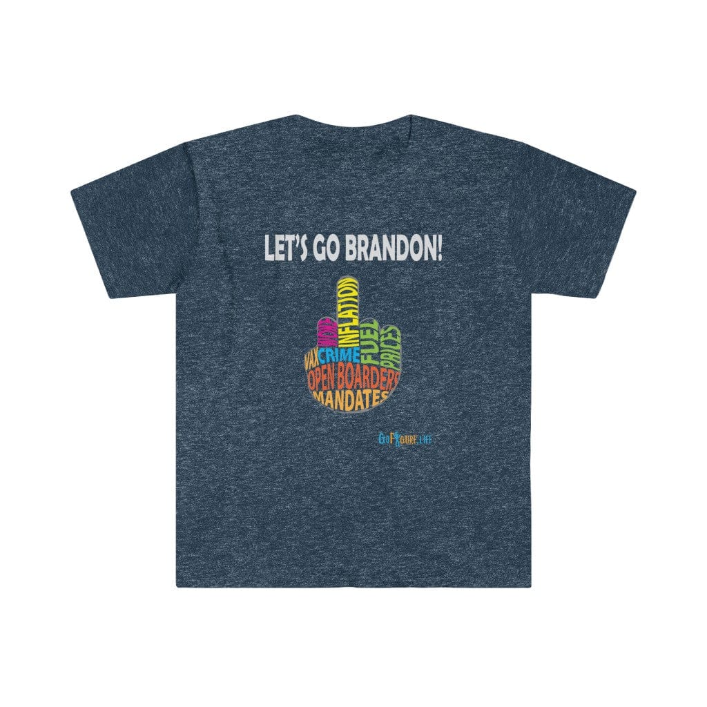 Printify T-Shirt Heather Navy / S Let’s go Brandon!