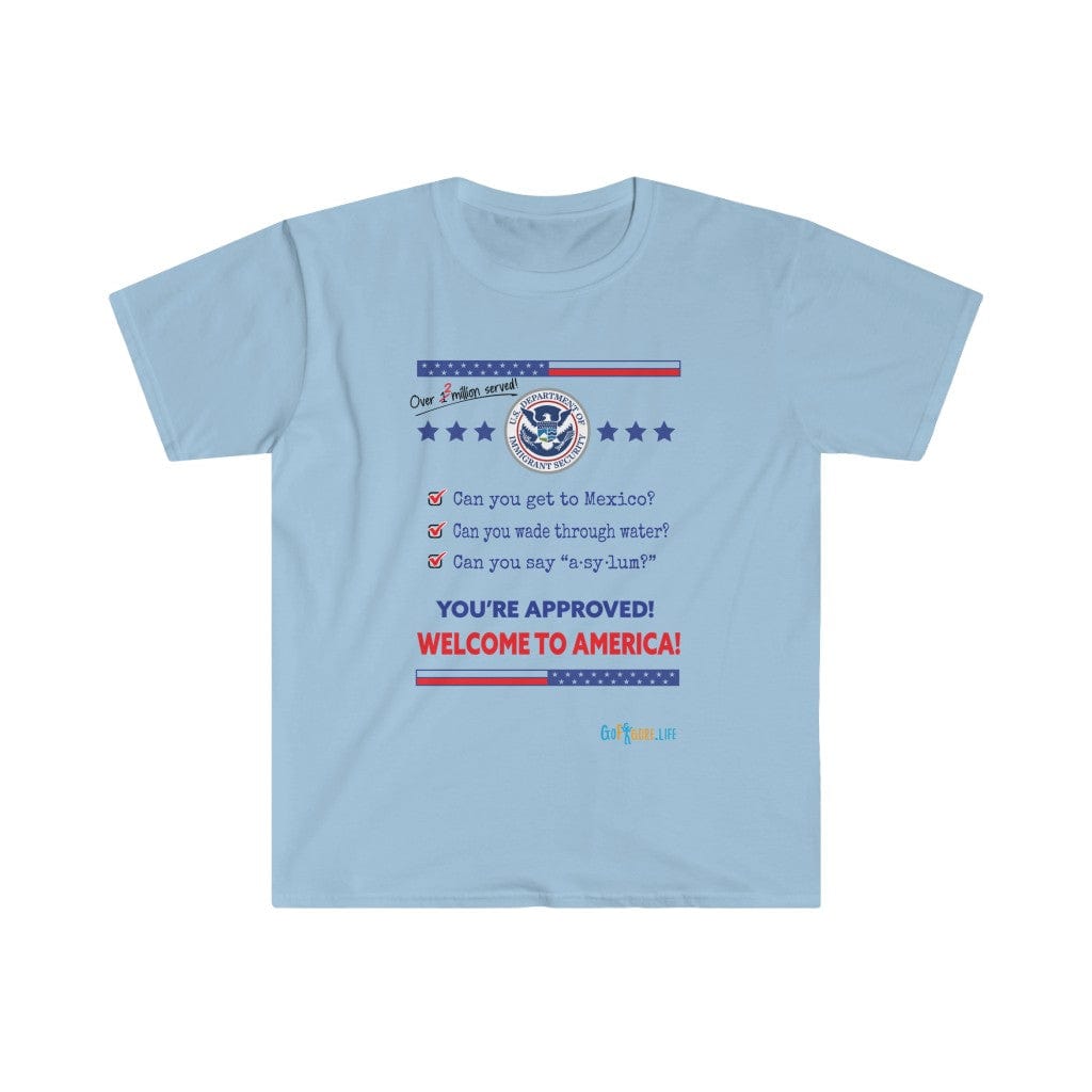 Printify T-Shirt Light Blue / S Welcome to America