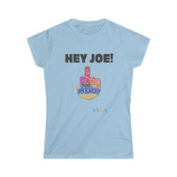 Thumbnail for Printify T-Shirt Light Blue / S Women's - Hey Joe Middle Finger