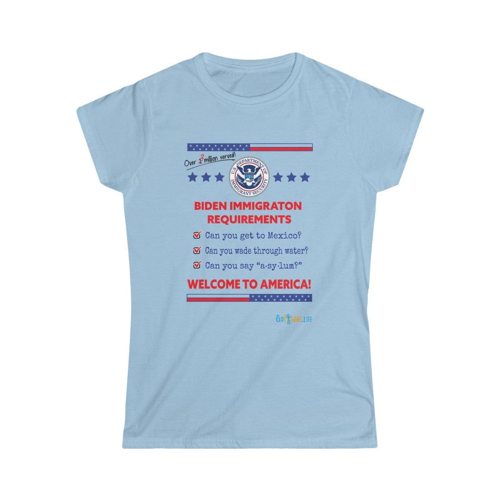 Printify T-Shirt Light Blue / S Women's - Immigration Requirements