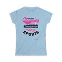 Thumbnail for Printify T-Shirt Light Blue / S Women's - Live Like a Champion 2