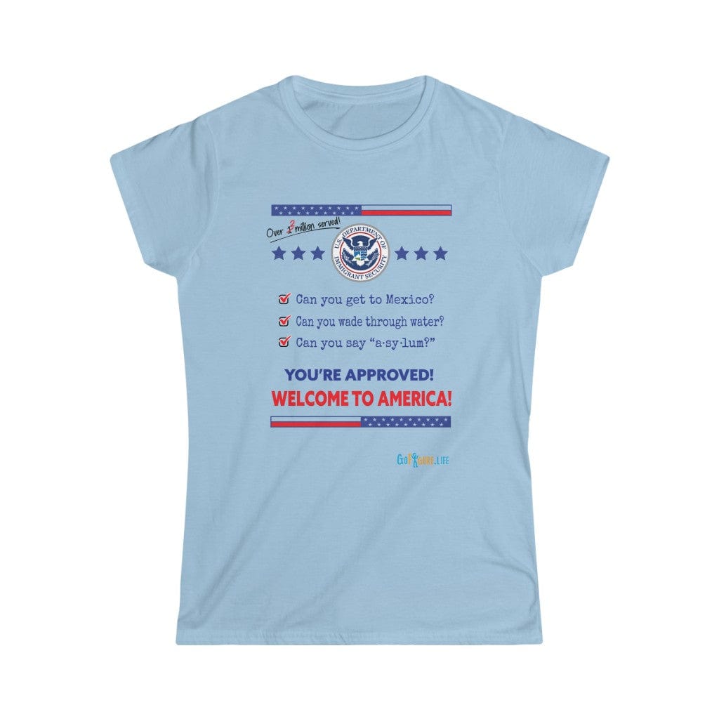 Printify T-Shirt Light Blue / S Women's - Welcome to America