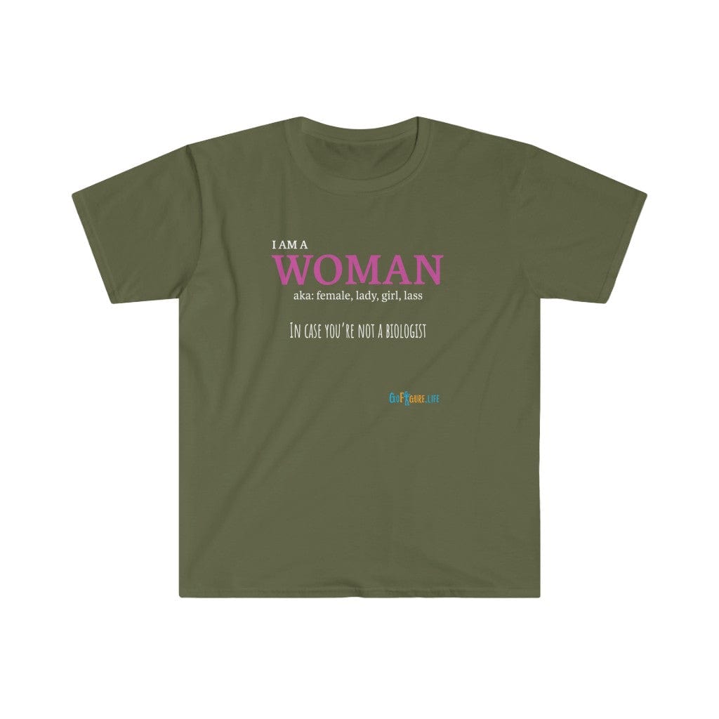 Printify T-Shirt Military Green / S I am a Woman - simple