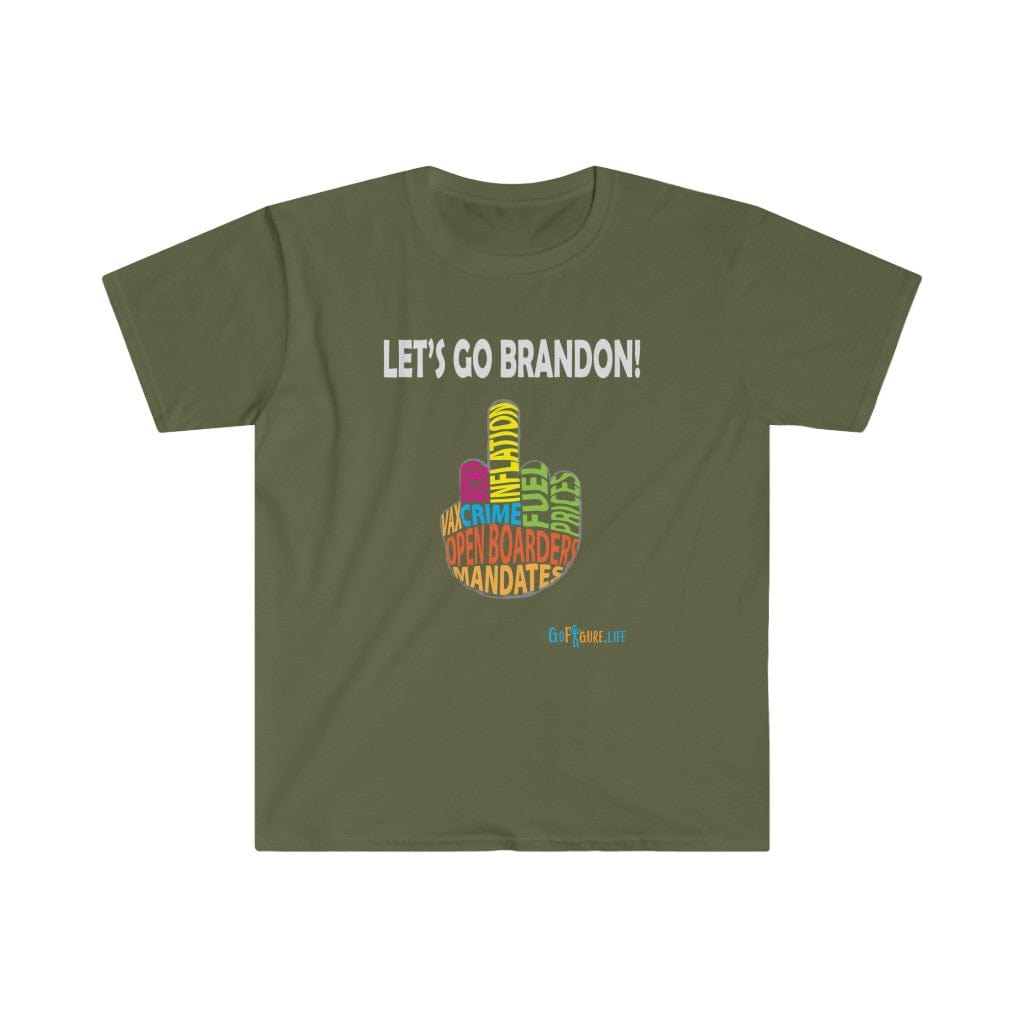Printify T-Shirt Military Green / S Let’s go Brandon!