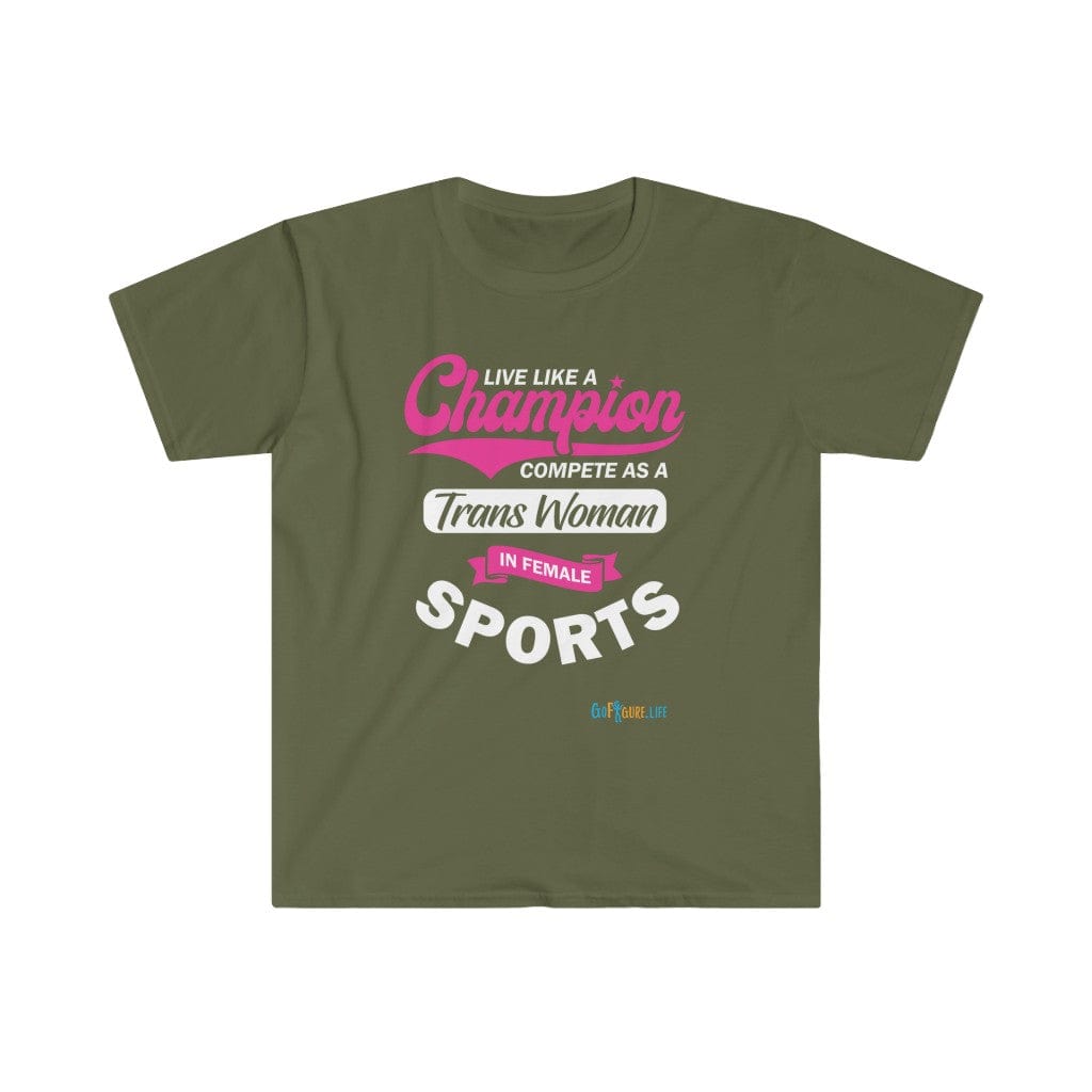 Printify T-Shirt Military Green / S Live Like a Champion 2