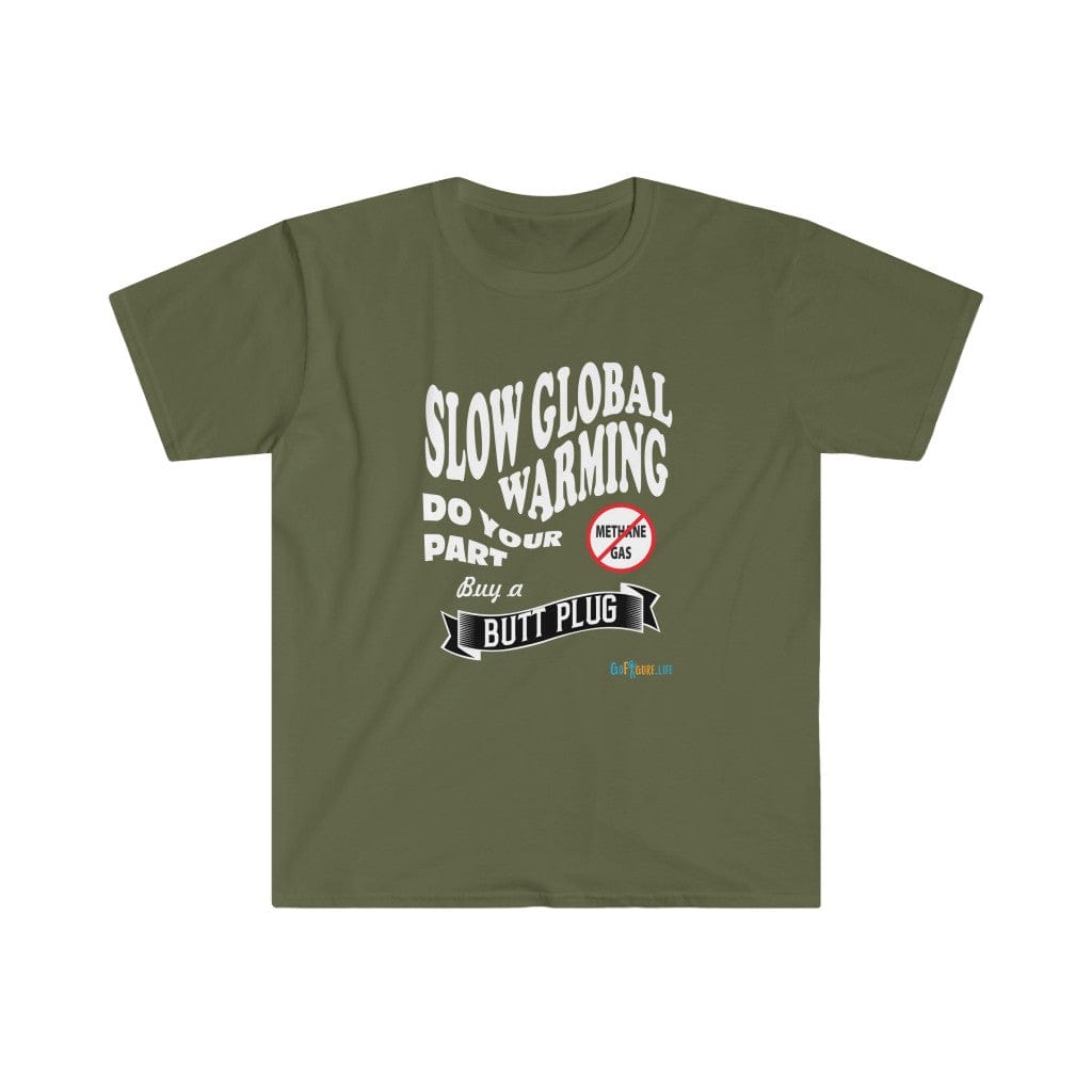Printify T-Shirt Military Green / S Stop Global Warming