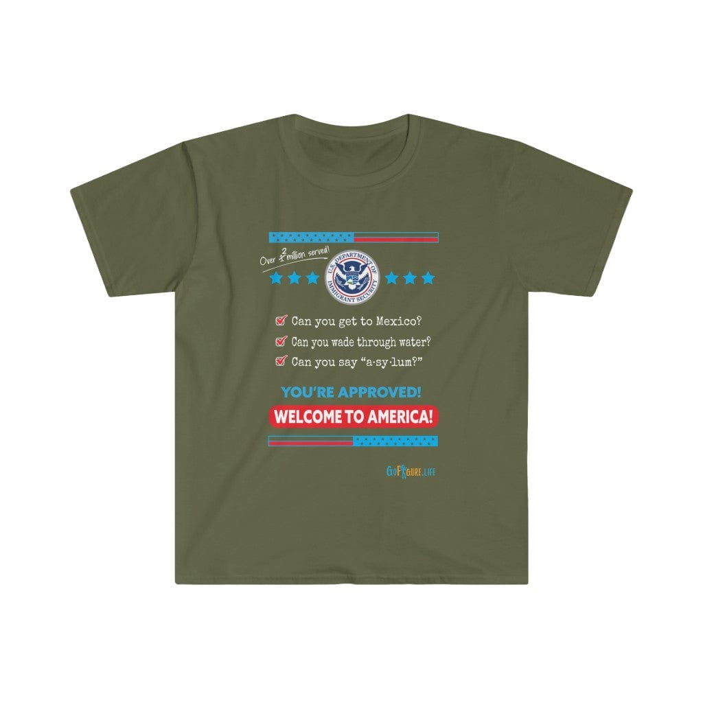 Printify T-Shirt Military Green / S Welcome to America