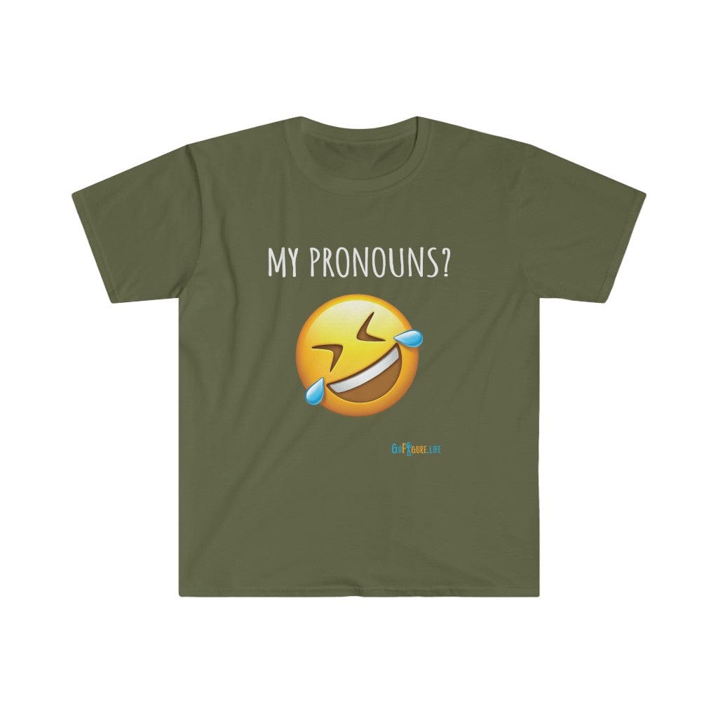 Printify T-Shirt Military Green / S What Pronouns?