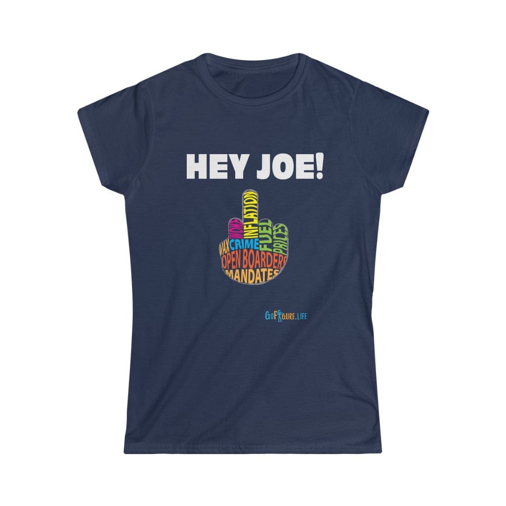 Printify T-Shirt Navy / S Women's - Hey Joe Middle Finger