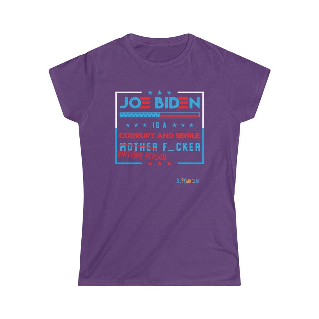 Printify T-Shirt Purple / S Joe is a Birthing Person F_cker