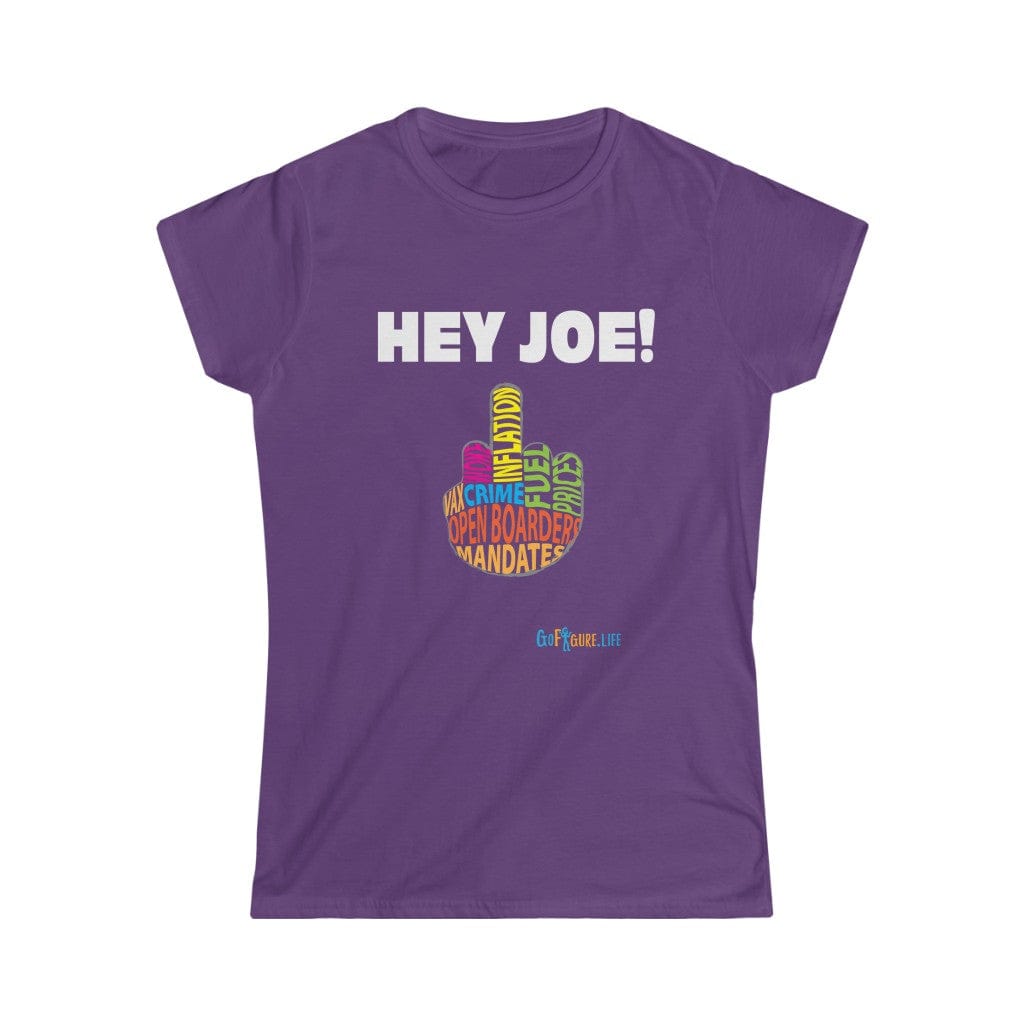 Printify T-Shirt Purple / S Women's - Hey Joe Middle Finger