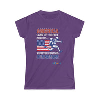 Thumbnail for Printify T-Shirt Purple / S Women's - Land of the Free