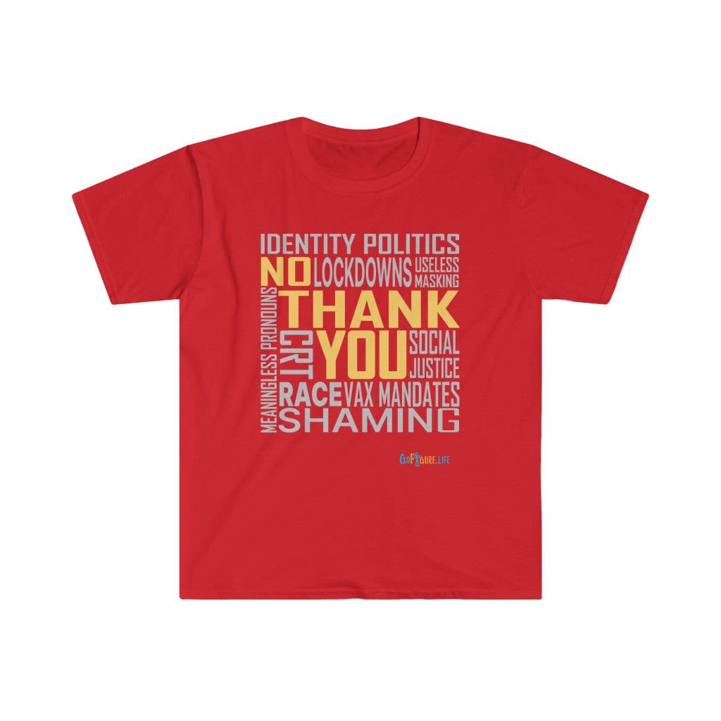 Printify T-Shirt Red / L No Thank You