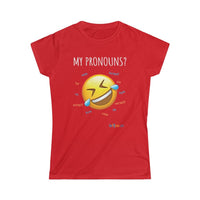 Thumbnail for Printify T-Shirt Red / L Women's - Pronouns are Funny