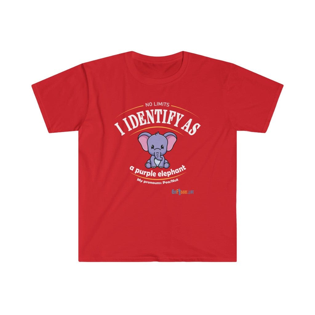 Printify T-Shirt Red / S Identify as a Purple Elephant!