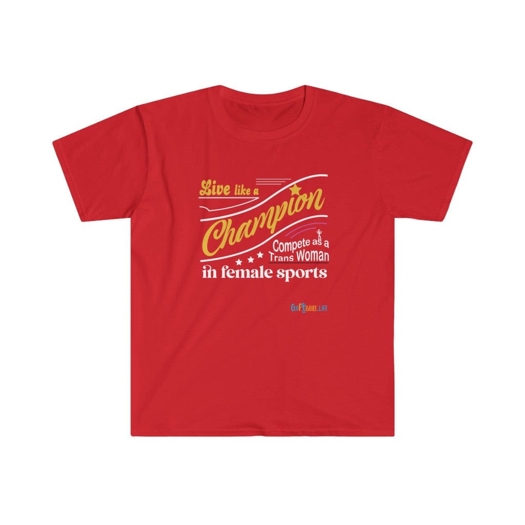 Printify T-Shirt Red / S Live like a Champion
