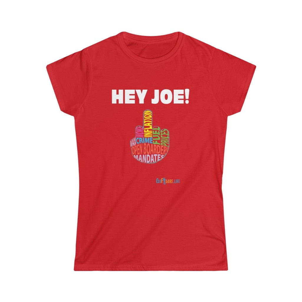 Printify T-Shirt Red / S Women's - Hey Joe Middle Finger